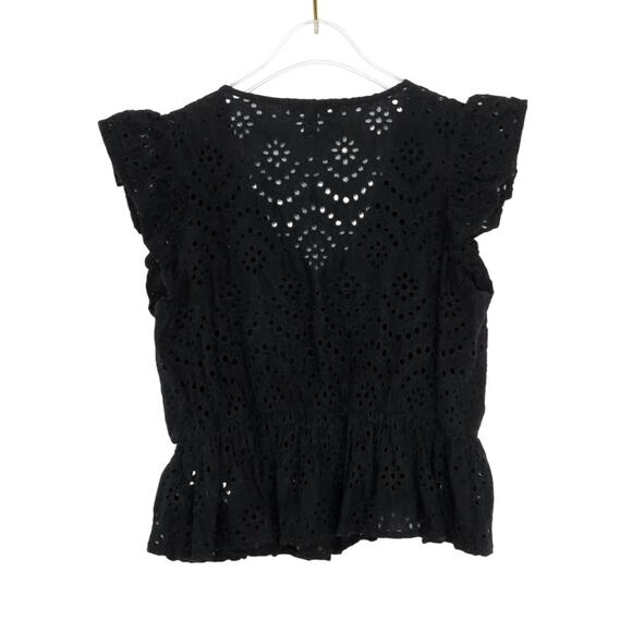 Express Black Beaded Eyelet Top Small Y2k Going Out Top Cute - Picture 4 of 9